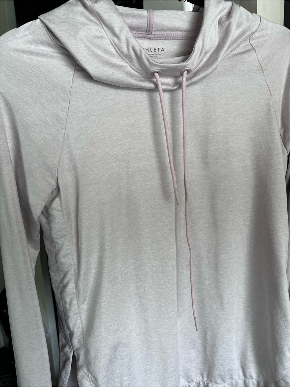 Athleta beige Hoodie w pink accents